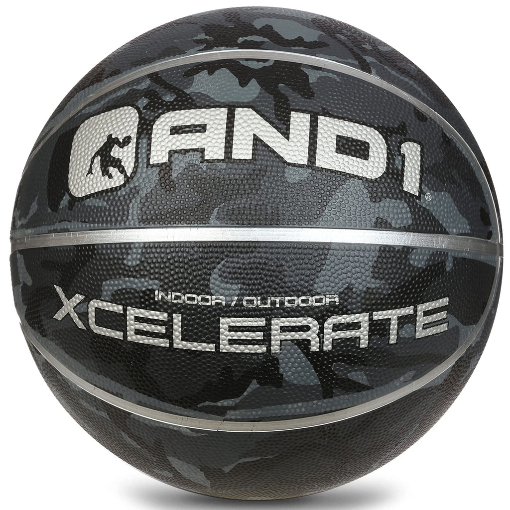 AND1 Xcelerate Rubber Basketball: Game Ready, Regulation Size 7 (29.5   ) Streetball, Made for Indoor/Outdoor Basketball Games- 