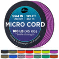 Teceum Micro Paracord - Purple - 1.18 Mm X 125 Ft - Micro Utility Cord - Thin Braided Paracord Rope Nylon Polyester - Wind Chime