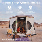 Acacia Space Camping Tent Xl, 4-6 Person Large Family Tent With 6'10'' Height, 2 Doors, 8 Windows, Waterproof Pop Up Easy Setup