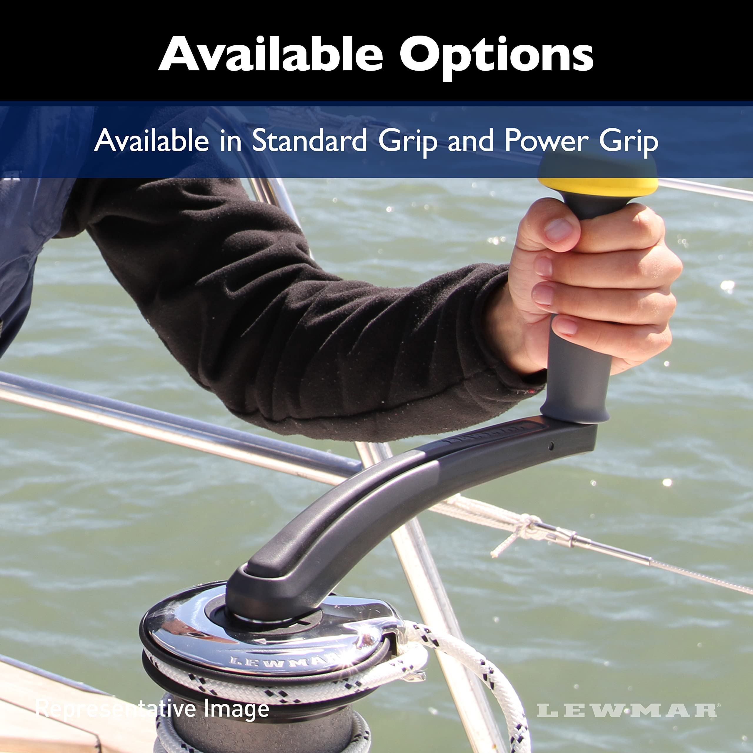 Lewmar 8'' Single Grip Winch Handle, Locking, Red With Black Grip - Lightweight, Chip-Resistant Gelcoat, Strong Composite Design