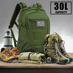 Jueachy Tactical Backpack For Men Hiking Day Pack Molle Military Rucksack Waterproof 30L Edc Bag With Usa Flag Patch Green