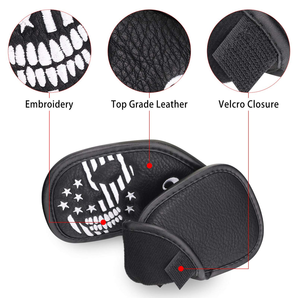 Caiobob Mytag Golf Iron Head Cover Wedge Headcover Set Black Synthetic Leather Skull Skeleton Irons Protector (10Pcs Iron Set(3,