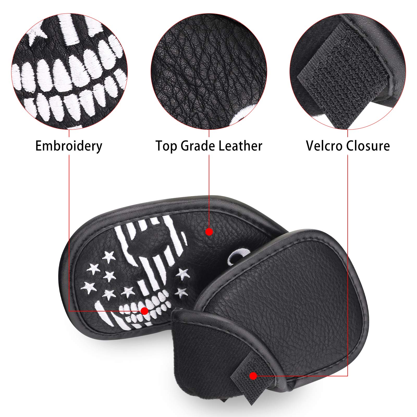 Caiobob Mytag Golf Iron Head Cover Wedge Headcover Set Black Synthetic Leather Skull Skeleton Irons Protector (10Pcs Iron Set(3,