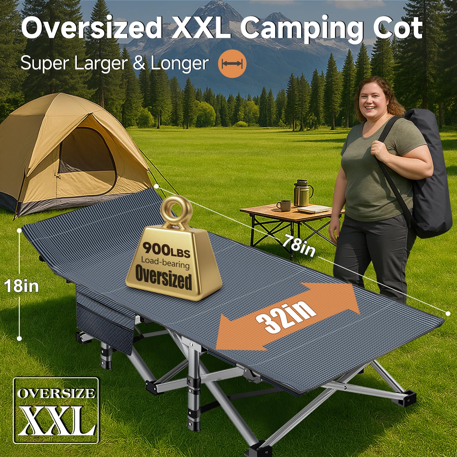 Slsy Folding Camping Cot, Folding Cot Camping Cot For Adults Portable With Carry Bags For Outdoor Travel Camp Beach Vacation