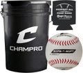 Champro CBB-65 9    Safe-T-Soft Level 5 Baseballs (30 Balls) with Cushion Lid Black Bucket Combo with Rods Can Cooler