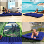 Umbrauto Suv Camping Air Mattress: Inflatable Car Bed For Back Trunk Sleeping With Air Pump, Flocking Surface, Heavy-Duty 210T B