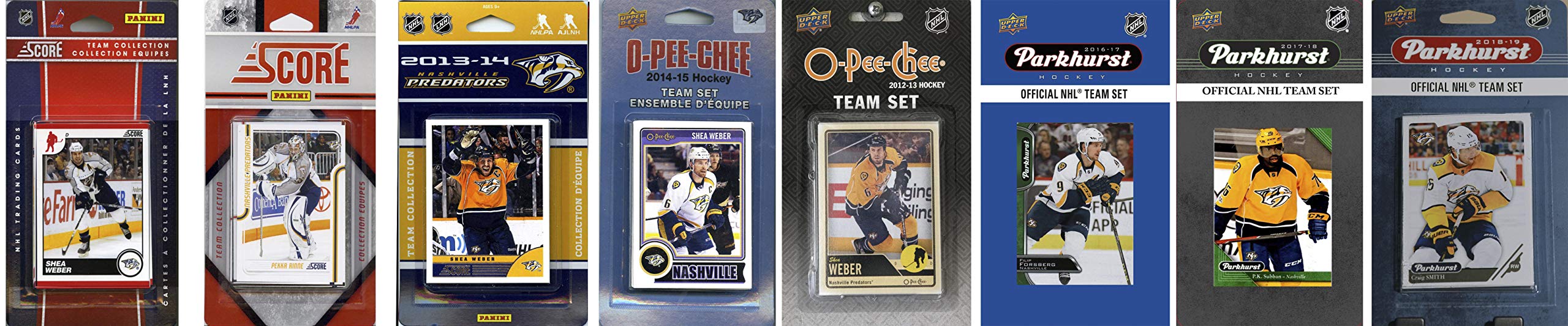 Nhl Nashville Predators 8 Different Licensed Trading Card Team Sets