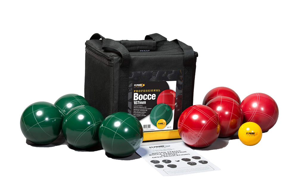 St Pierre Sports Professional Bocce Set, Green/Maroon, 107Mm