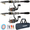 Plusinno Telescopic Fishing Pole Spinning Rod Carbon Fiber Travel Rod For Saltwater & Freshwater Fishing 2.7M 8.86Ft