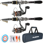 Plusinno Telescopic Fishing Pole Spinning Rod Carbon Fiber Travel Rod For Saltwater & Freshwater Fishing 2.7M 8.86Ft