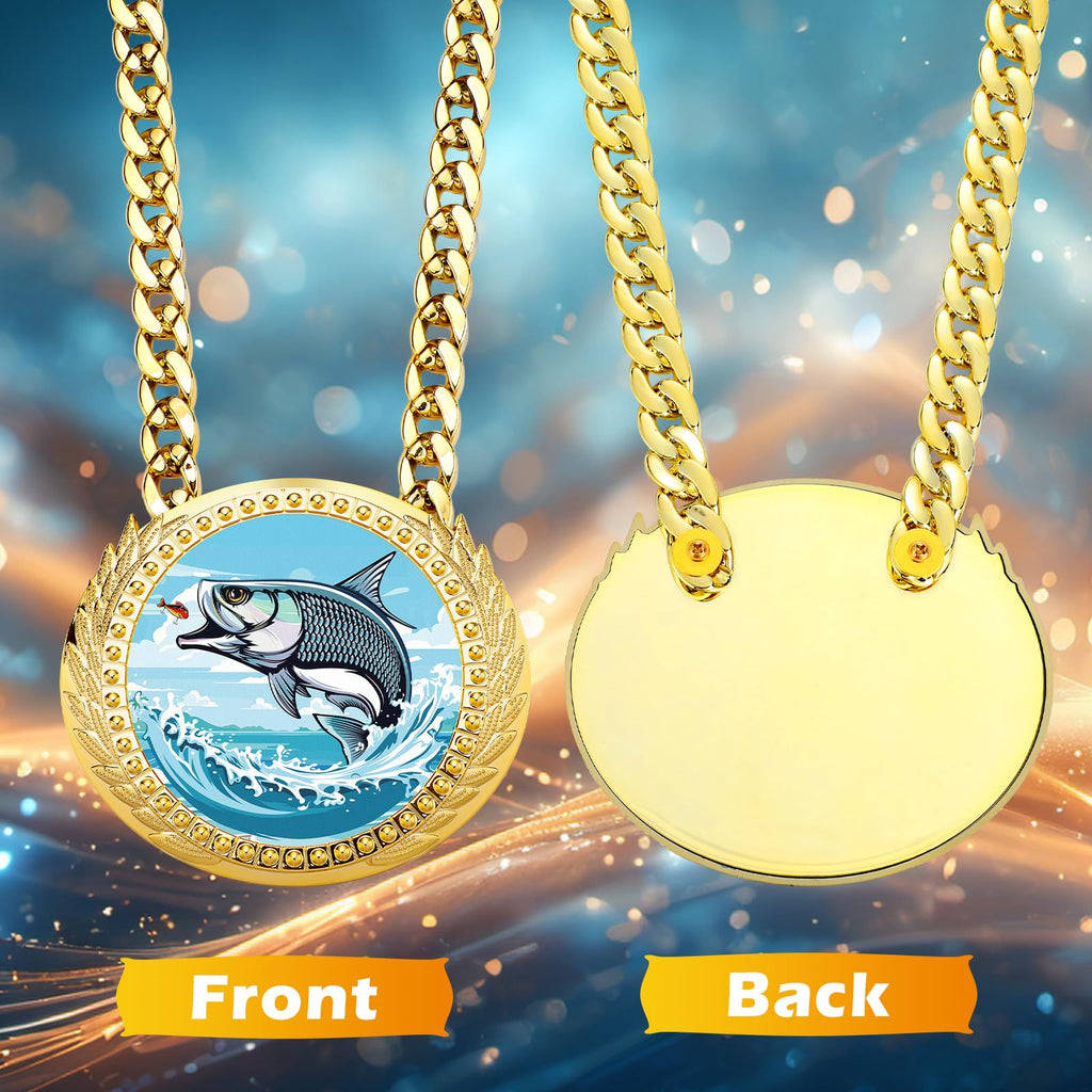 Tondiamo Sports Mvp Turnover Chain Medal 6 Big Gold Champ Award Necklace Chain Baseball Basketball Football Soccer Softball Voll
