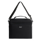 PackIt Freezable Newport Cooler, Black, Collapsible, Reusable, Built with ECOFREEZE Technology, Wide Top Opening, Double Zip Clo