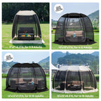 Alvantor Pop Up House Tent, Outdoor Canopy Tent With Uv Resistant, Easy Up Foldable Screen House For Camping Garden, Black, 12 X