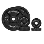 CAP Barbell 150 LB Classic Olympic 2-Inch Cast Iron Weight Plate Set | Black