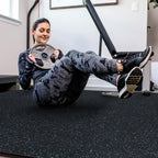 SUPERJARE 0.56 Thick 24 Pcs 96 Sq Ft Rubber Top Exercise Equipment Mats, High Density EVA Foam Mats with Rubber Top, Interlock