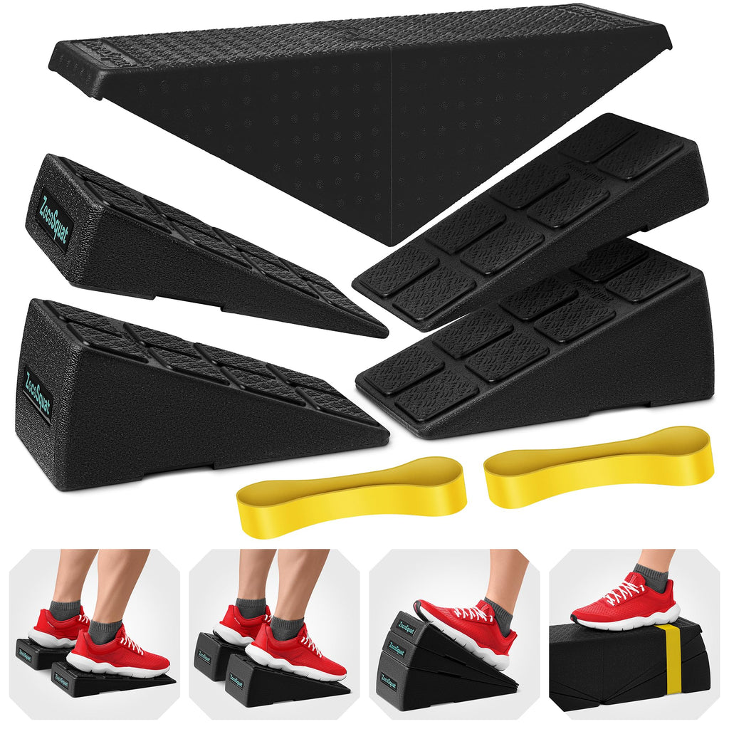 Squat Wedge - Squat Wedge Block 960 LBS Capacity - Slant Board for Calf Stretching with 5 Adjustable Angles - Calf Stretcher Sla