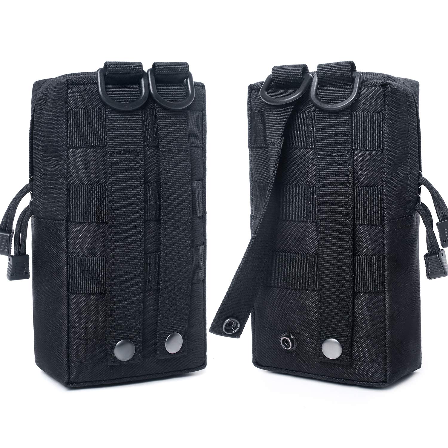 Tacticool 2 Pack Molle Pouches - Tactical Compact Water-Resistant Edc Pouch (2 Pack-Black)