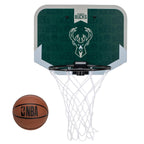 Franklin Sports Nba Milwaukee Bucks Mini Over The Door Basketball Hoop - Kids Indoor Mini Hoop With Ball - Nba Fan Shop Toy For