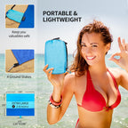 Hihoho Beach Blanket, Sandproof Beach Mat, Waterproof Quick Drying Lightweight Outdoor Picnic Mat 120 ''X108 '' For 2-8 Adults W