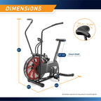 Marcy Fan Exercise Bike with Air Resistance System - Red and Black - NS-1000