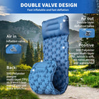 Hiipeak Sleeping Pad For Camping- Ultralight Inflatable Sleeping Mat With Built-In Foot Pump, Upgraded Durable Compact Camping A