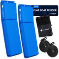 Five Oceans Contour Flat Boat Fender, Boat Fenders, Boat Bumpers For Docking, 2-Pack - 24-Inch, Blue, With 3/8-Inch X 5-Foot Fen