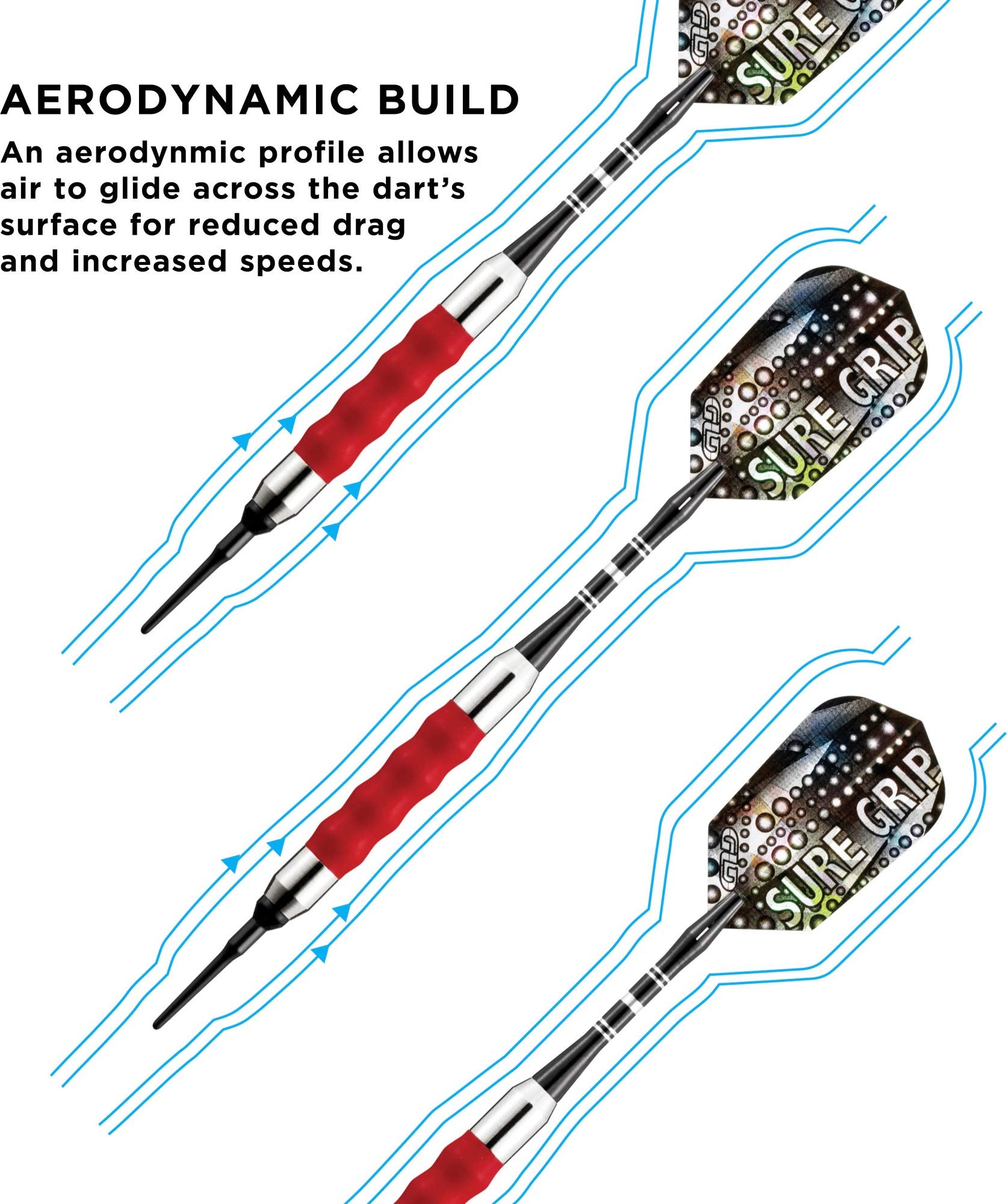 Viper Sure Grip Soft Tip Darts, Red, 18 Grams