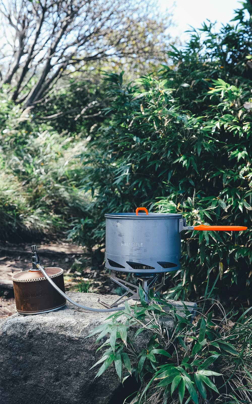 Fire-Maple Feast Heat Exchanger Set | Compact Camping Cooking Set | Nested Design | Contain With A Pot, Kettle And Non-Stick Fry
