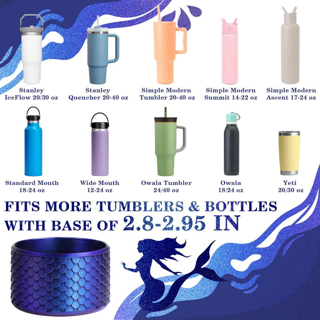 Vmini Mermaid Silicone Boot For Stanley Cup 40/30/20 Oz, Made For Hydrojug Traveler 32/40 Oz & Owala Tumbler 40 Oz, Bottom Prote