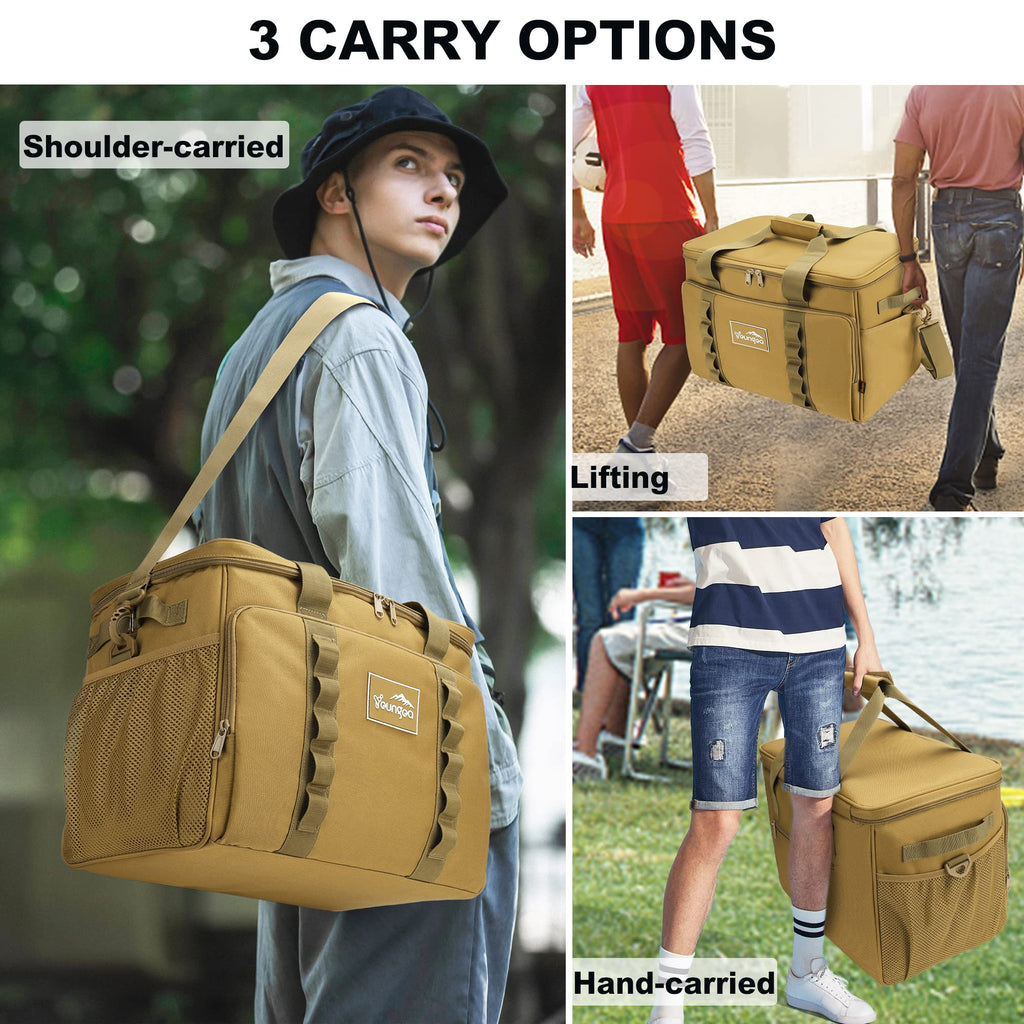 Soft Insulated Cooler Bag 48-Can Leakproof Soft Sided Cooler Large Collapsible Portable Cooler Bags 32L For Picnic, Waterproof S