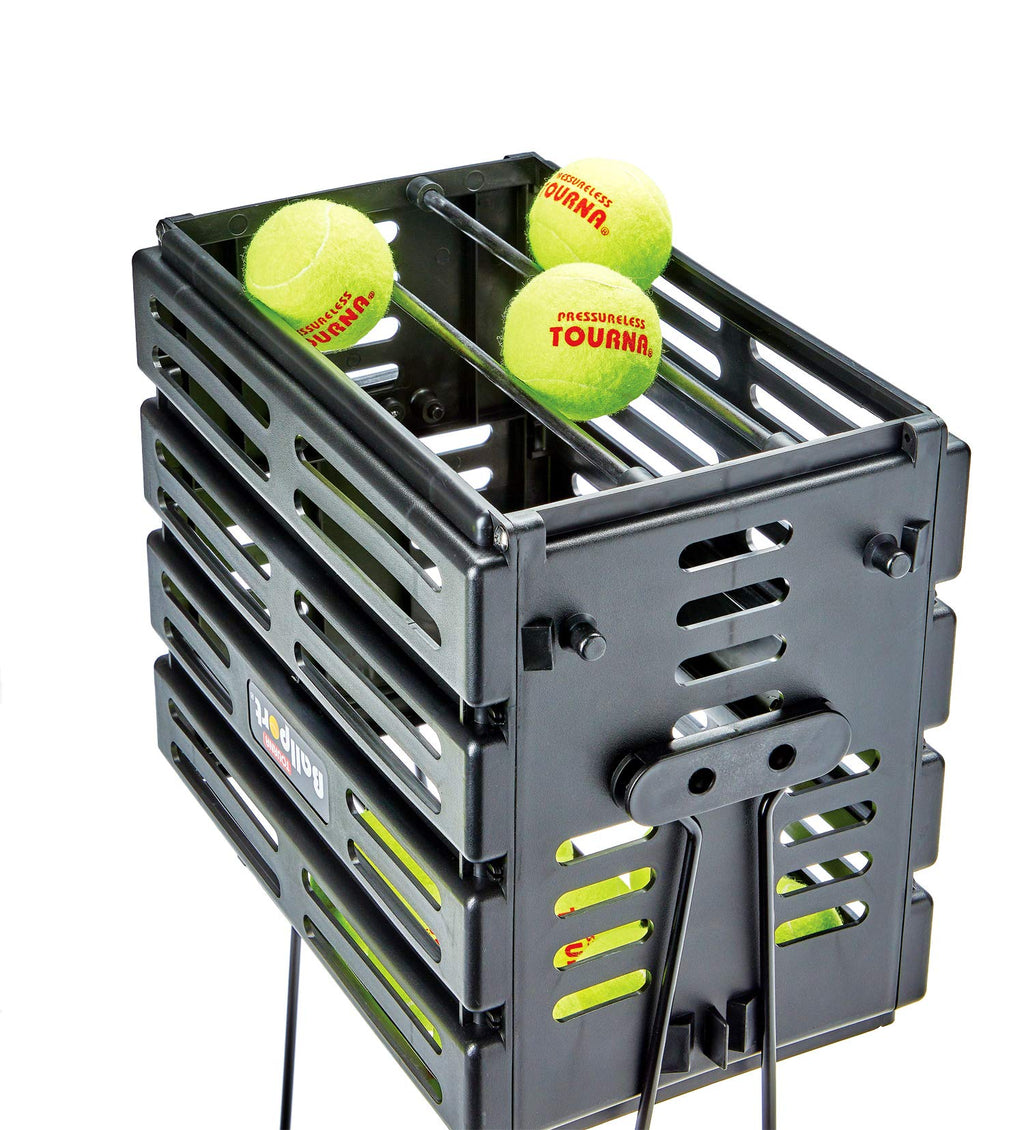 Tourna Ballport Tennis Ball Hopper Holds 80 Balls Durable And Lightweight - Black