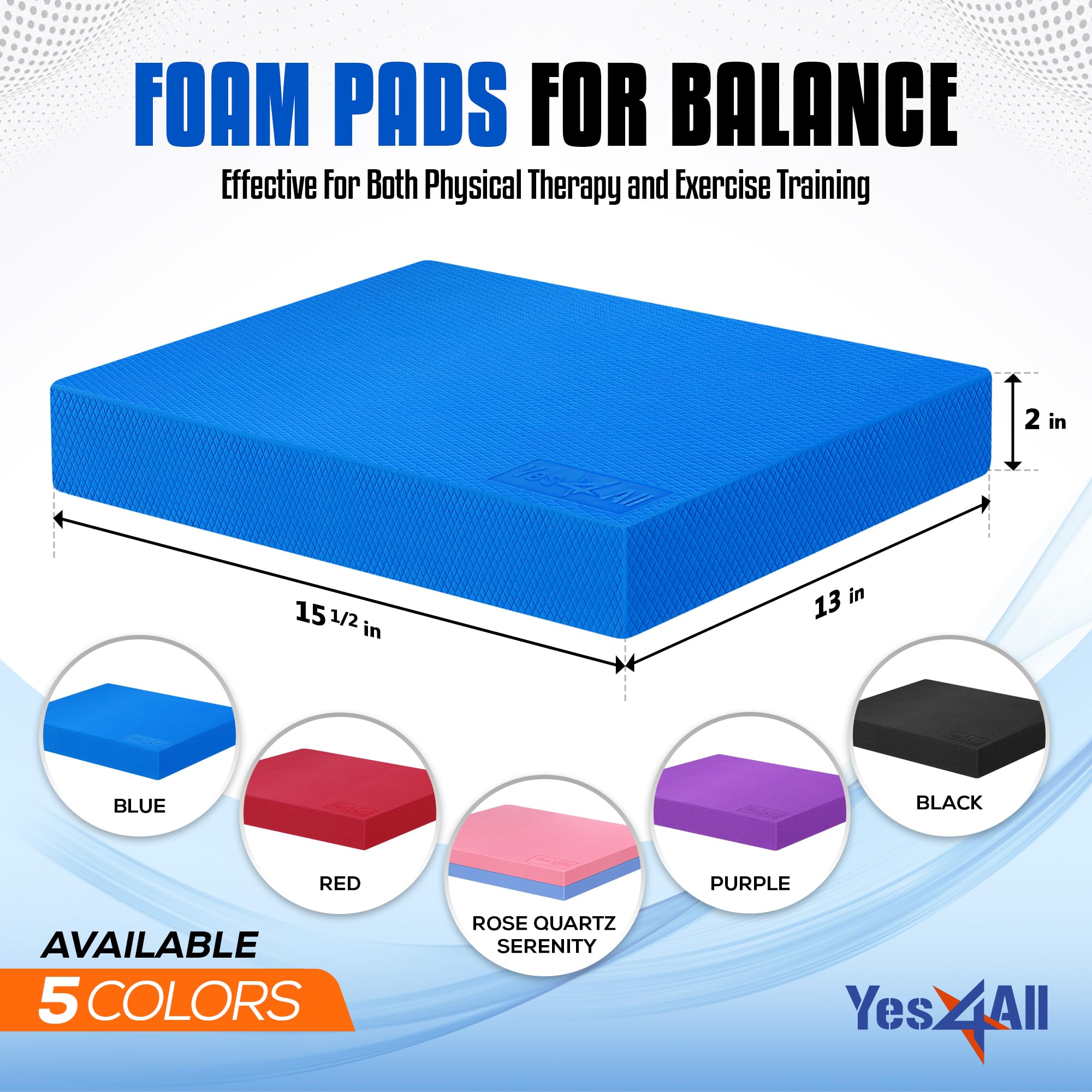Yes4All Balance Pad, Nonslip TPE Foam Balance Pad with Upgraded Sizes - L, XL, XXL Balance Mat for Fitness, Yoga & Stability Tra