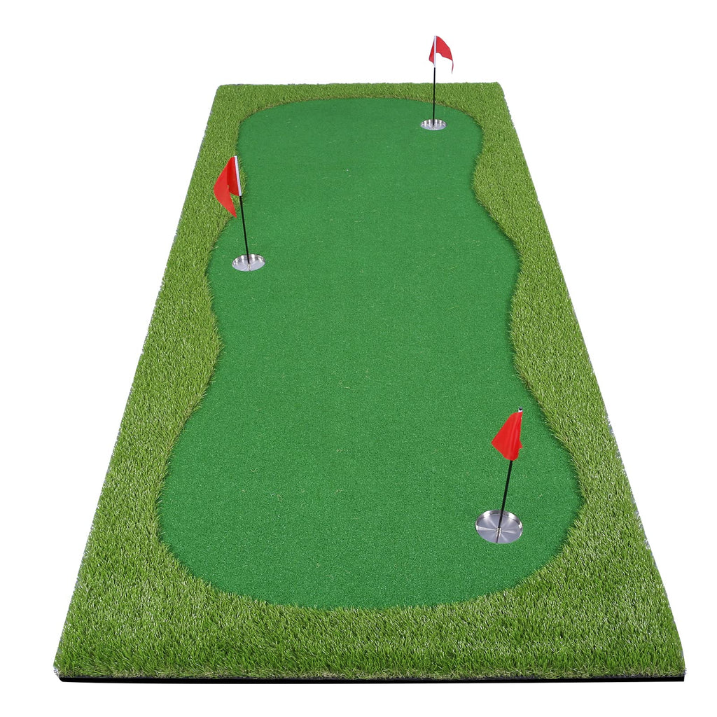 Boburacn Golf Putting Green/Mat-Golf Training Mat- Professional Golf Practice Mat- Green Long Challenging Putter For Indoor/Outd