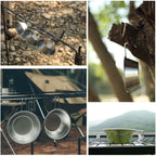 Campingmoon 4Pcs Set Stainless Steel Camping Sierra Cup 310Ml With Storage Case S220-4P+B