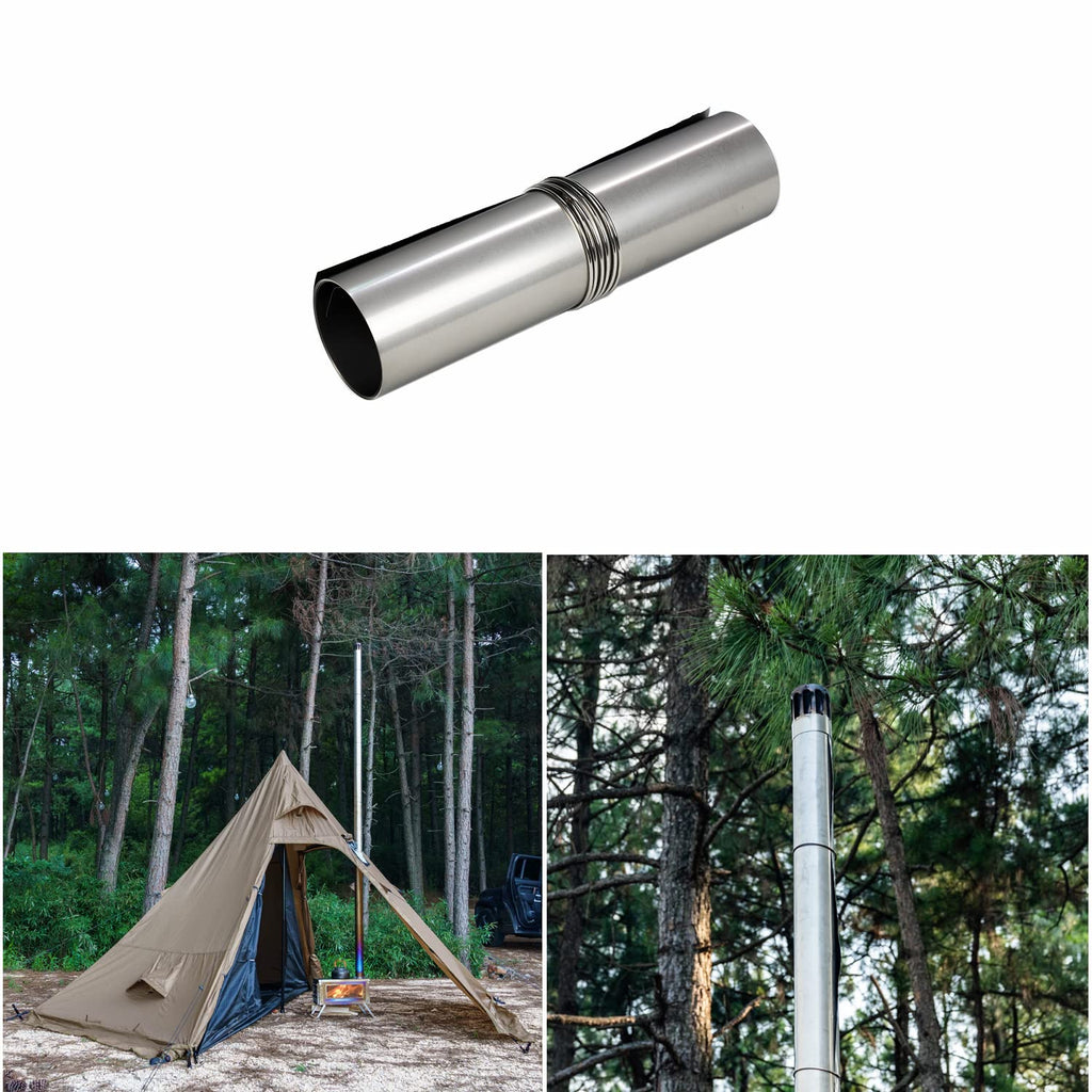 Firehiking Portable Titanium Tent Stove Pipe Diy Folding Chimney For Outdoor Camping 6.6 Ft