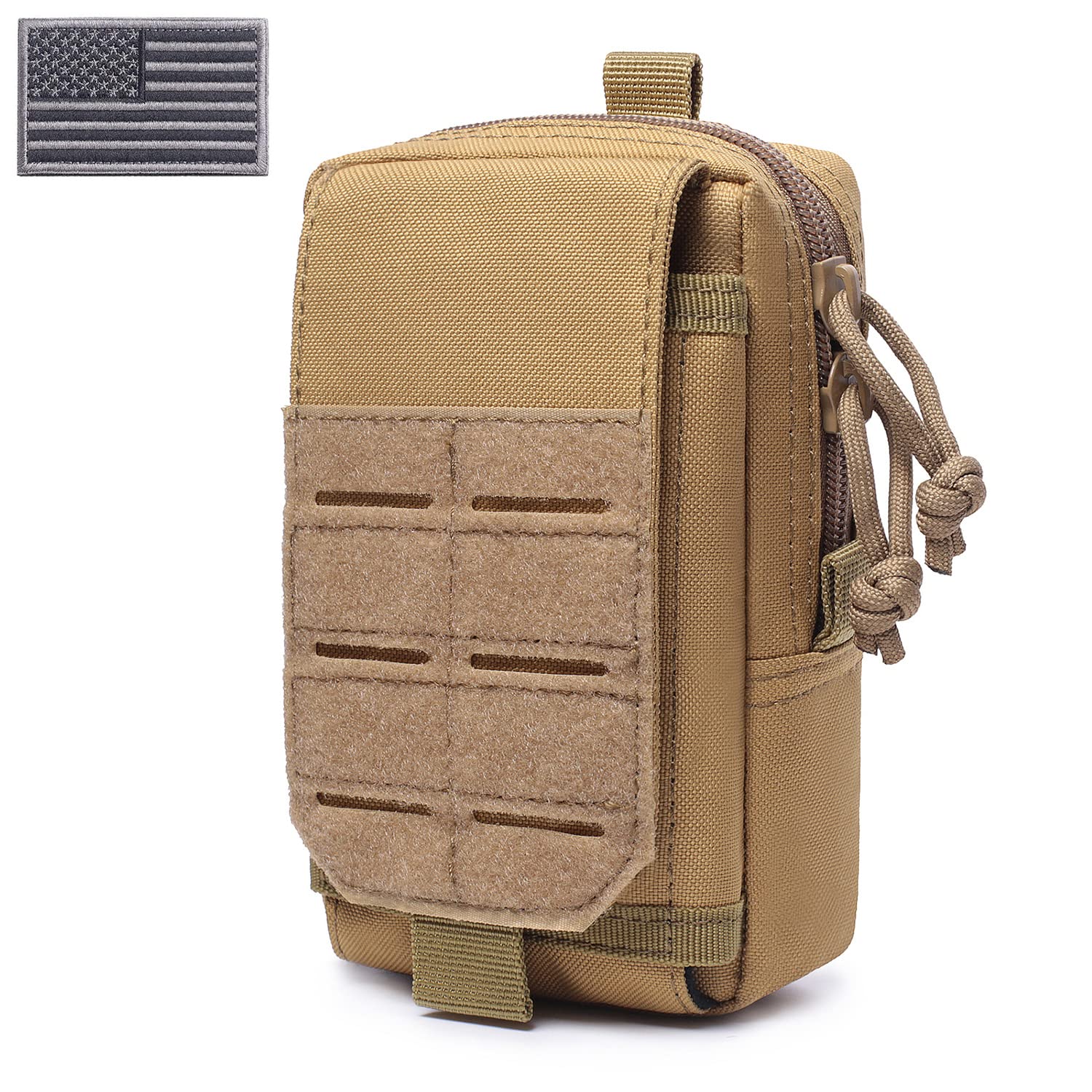 Tactical Molle EDC Pouch Cellphone Pouch Holder Utility Gadget Organizer Bag (Tan)