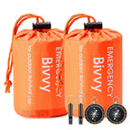 Esky Emergency Sleeping Bag, 2 Packs Waterproof Lightweight Thermal Bivy Sack, Survival Shelter Blanket Bags With Compass And Lo