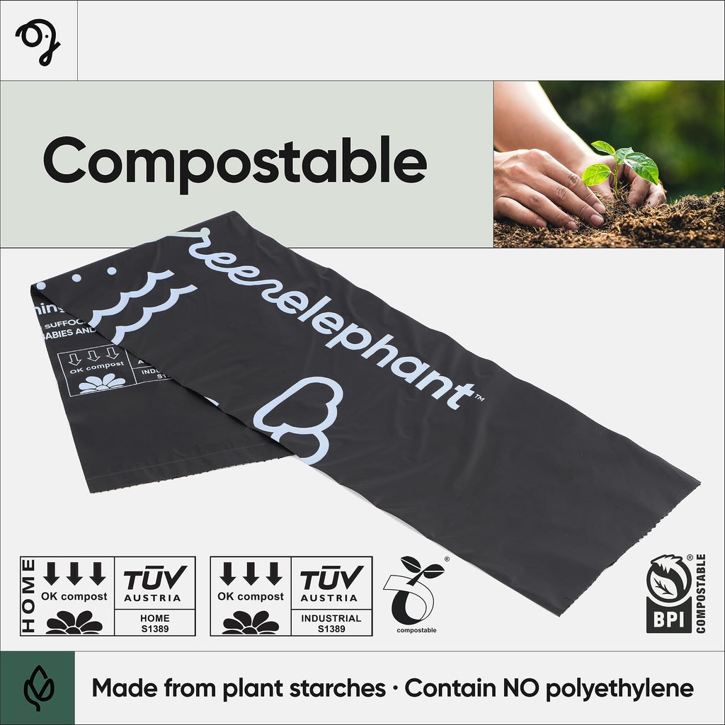 Green Elephant Portable Waste Bags - Camping Potty Liners, Biodegradable Sanitary Bags For 5 Gallon Bucket, Outdoor Use, 15 Coun