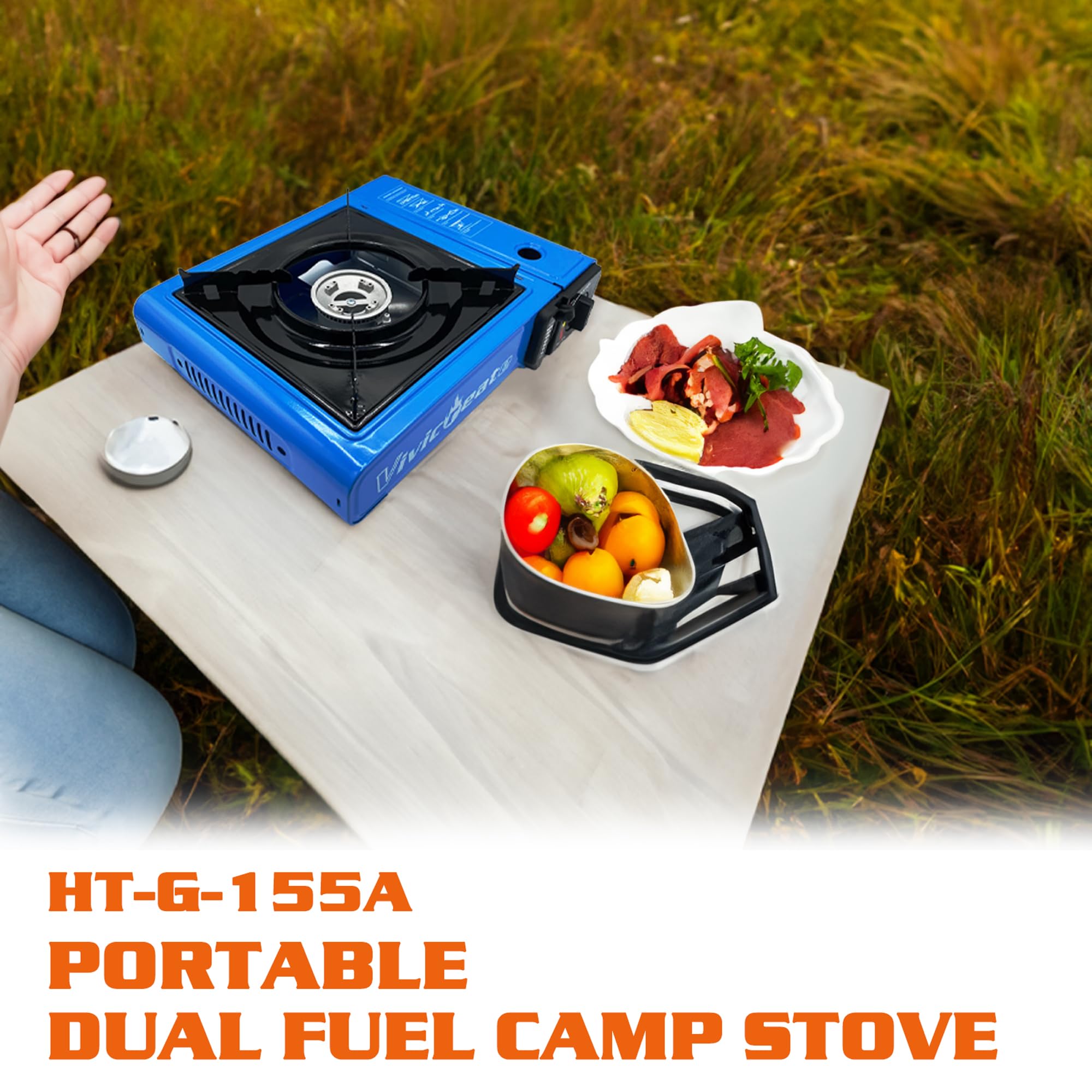 Vivicreate 7000 Btu Portable Butane Gas Stove For Camping Cooking Outdoor, Lightweight Portable Stove Burner With Auto Ignition,