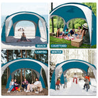 Unicamper Beach Tent 12 X 12Ft Large Upf50+ Pop Up Canopy With 2-Pcs Side Wall, Sun Shelter Rainproof, Waterproof For Camping Tr