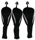 3 Pack Of Neo-Fit Neoprene / Mesh Driver Golf Club 460Cc Headcovers (Black/Grey)