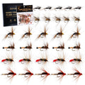 Goture Fly Fishing Flies,30Pcs Fly Fishing Lures,Dry,Wet,Streamers Nymphs Flies Assortment Kit For Bass Trout Panfish Salmon Fis