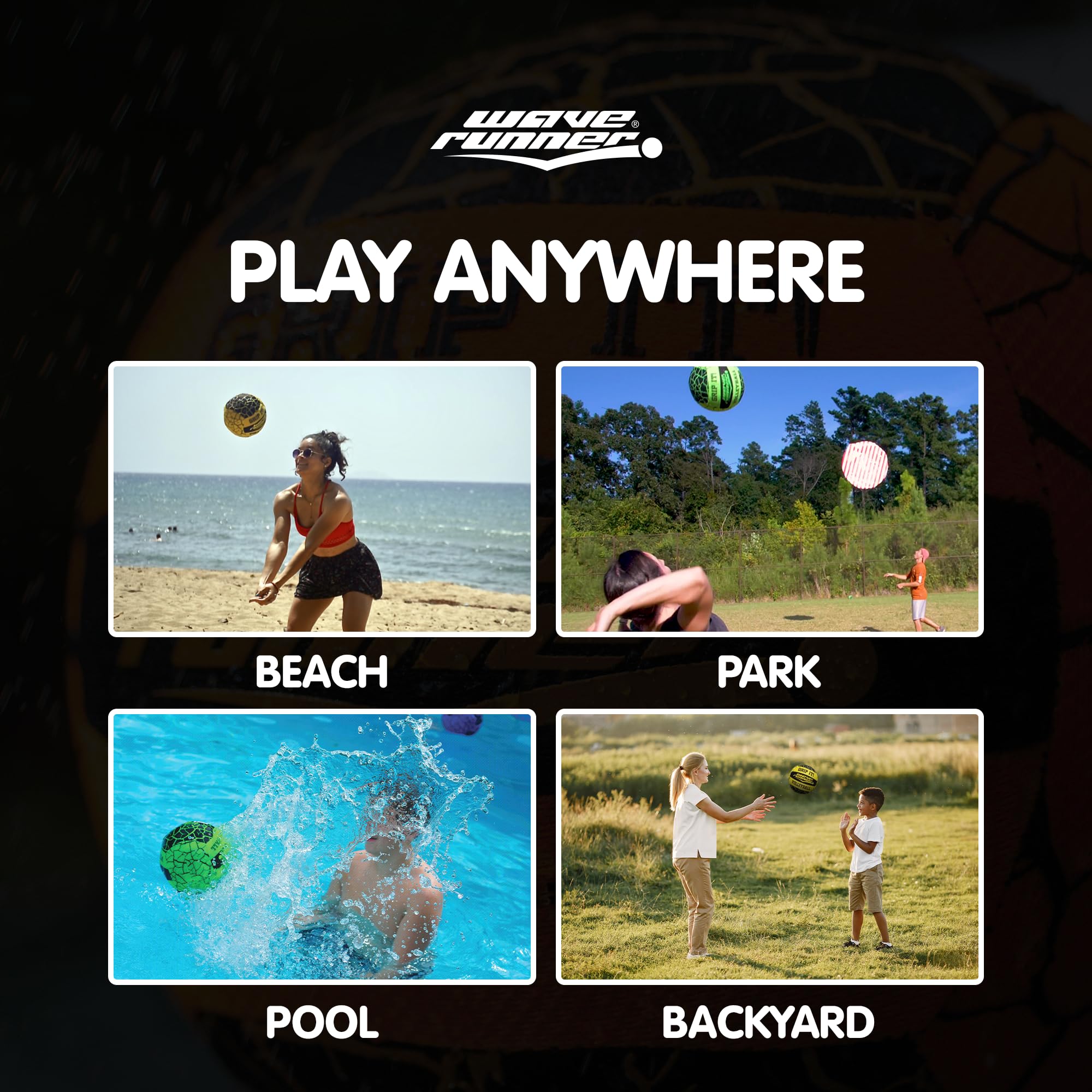 Wave Runner Waterproof Volleyball With Sure-Grip Technology - Perfect For Pool Games, Beach Volleyball And Indoor Pool - Durable