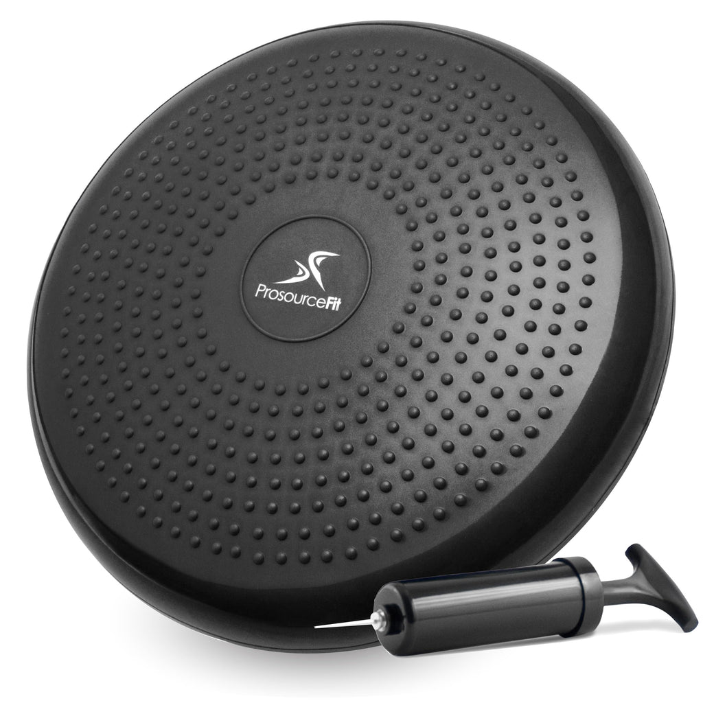 Prosourcefit Core Balance Disc Trainer, 14 Diameter With Pump For Improving Posture, Fitness, Stability, Black