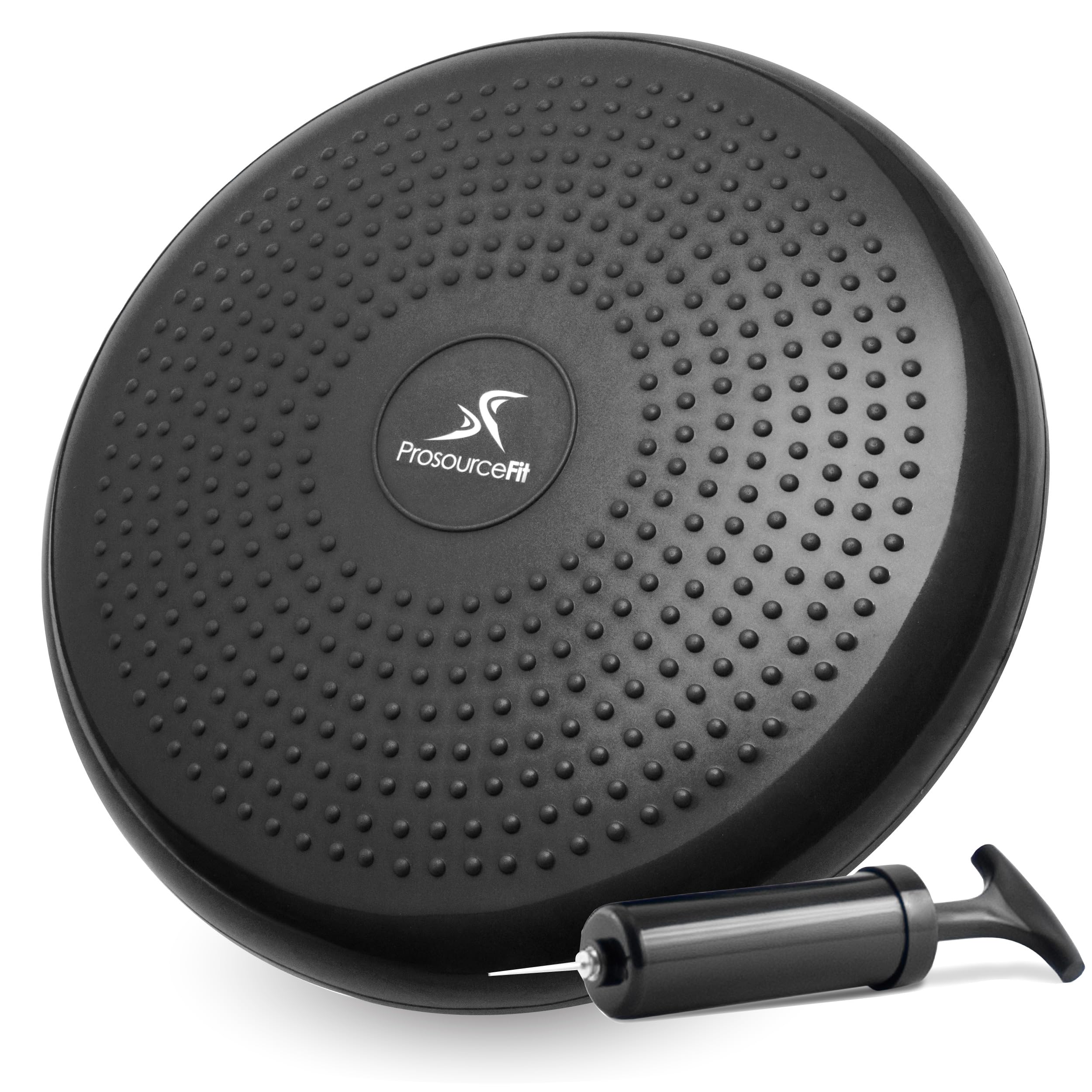 Prosourcefit Core Balance Disc Trainer, 14 Diameter With Pump For Improving Posture, Fitness, Stability, Black