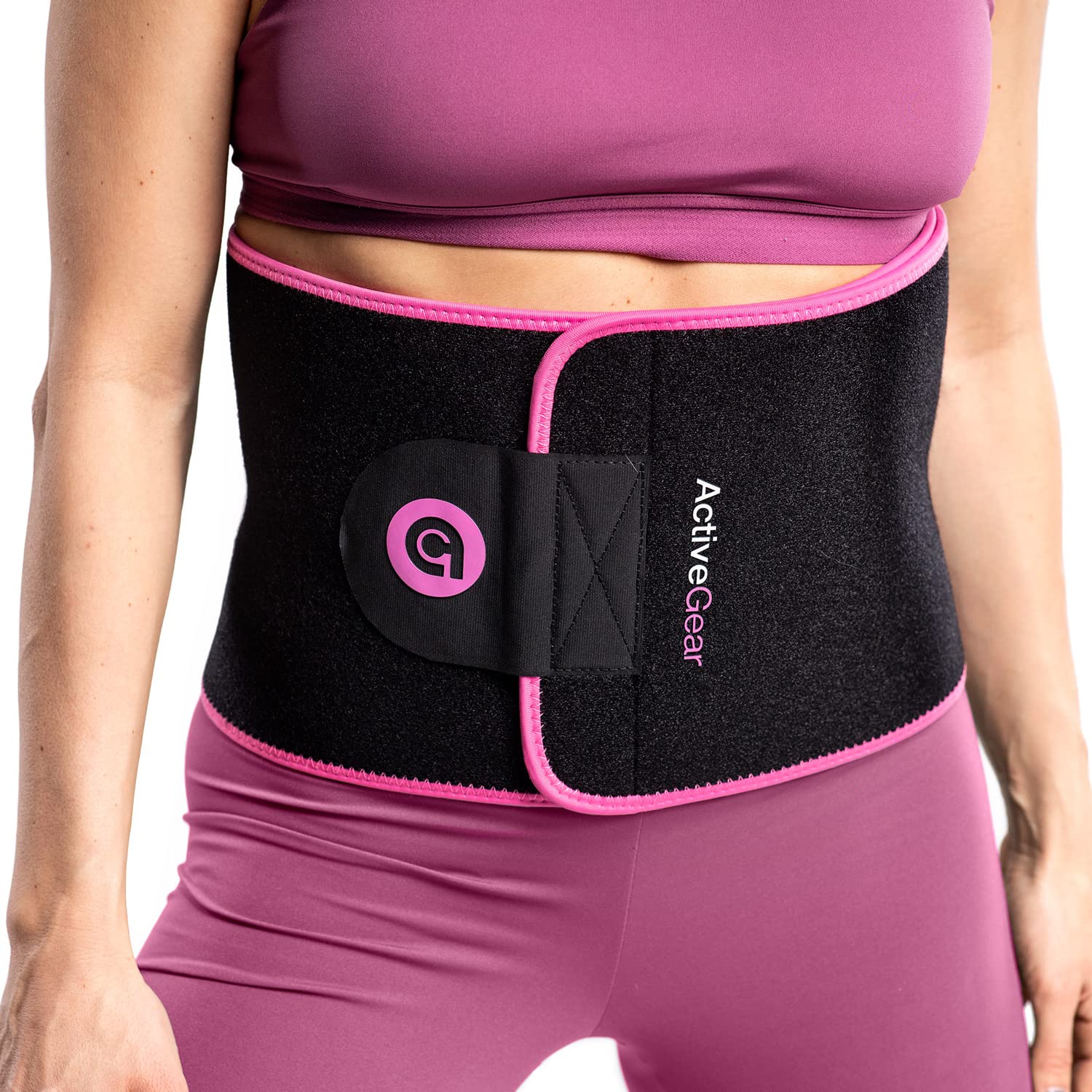 Activegear Waist Trainer For Women & Men - Sweat Band Waist Trimmer Belt For A Toned Look - Reinforced Trim And Hook & Loop Clos