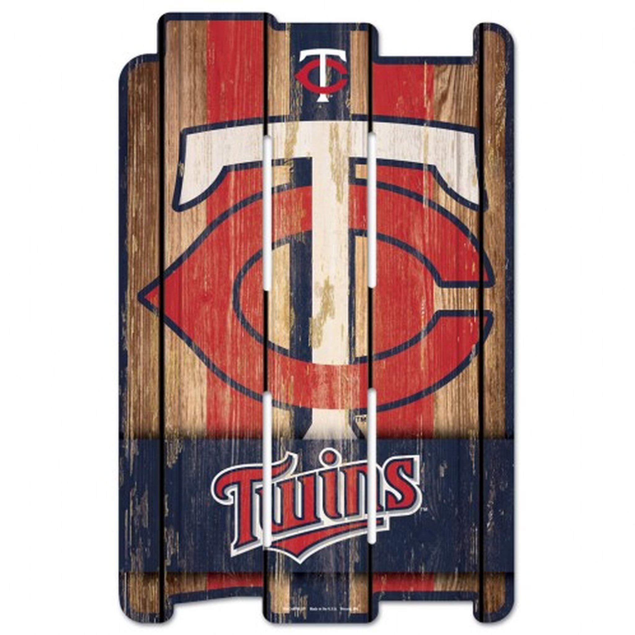 WinCraft MLB Minnesota Twins Wooden Wall Sign, 11 x 17, Black
