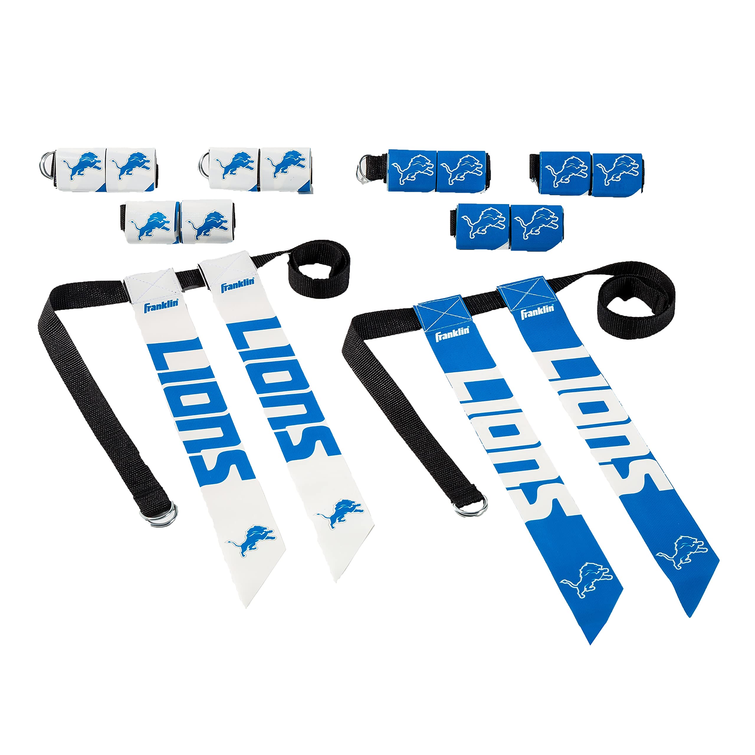 Franklin Sports Nfl Detroit Lions Flag Football Sets - Nfl Team Flag Football Belts And Flags - Flag Football Equipment For Kids