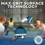 Franklin Sports Padel Racket - Aurora - Carbon Fiber Padel Paddle With Foam Core + Max Grit Surface - Pop Tennis Racket - 365G -