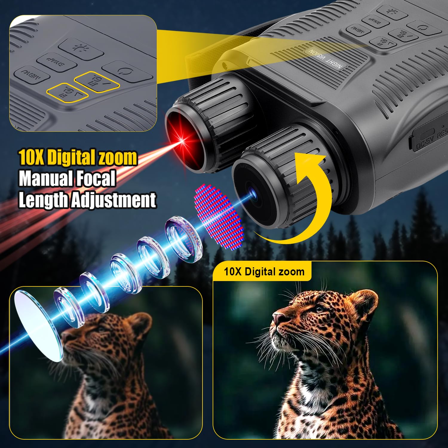 Night Vision Goggles 4K Night Vision Binoculars Adults, Gifts for Men Him Husband Dad 2000mAh Fast Charging Battery,2.8 HD Scr